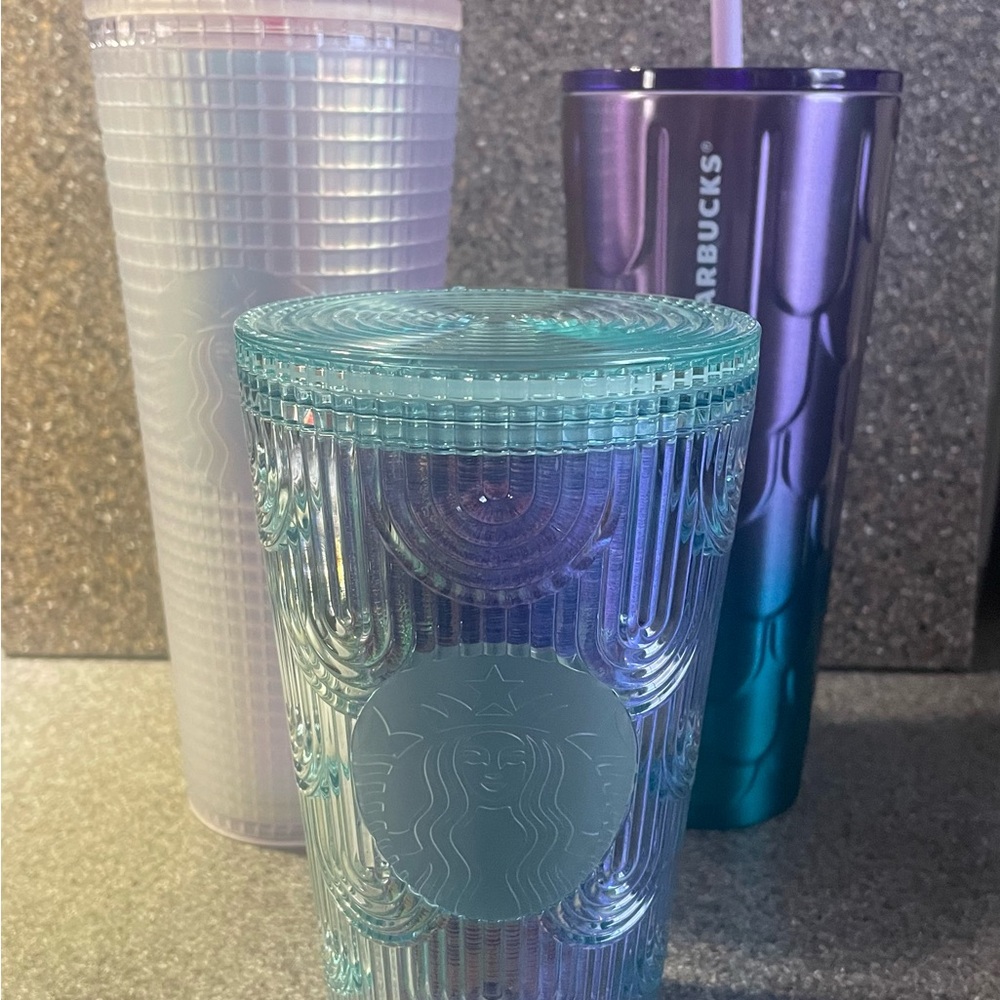 Starbucks Textured Tumblers in Blue and Purple